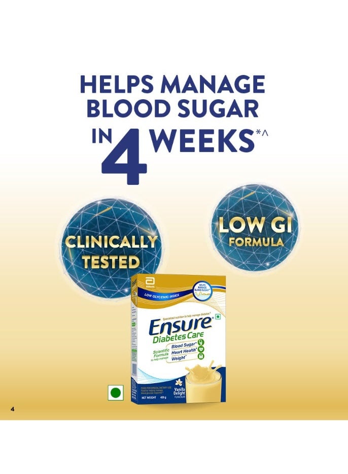 انشور رعاية مرضى السكري - تغذية للمساعدة في التحكم بمستويات السكر في الدم - 200 غرام (بنكهة الفانيليا) - Image 4